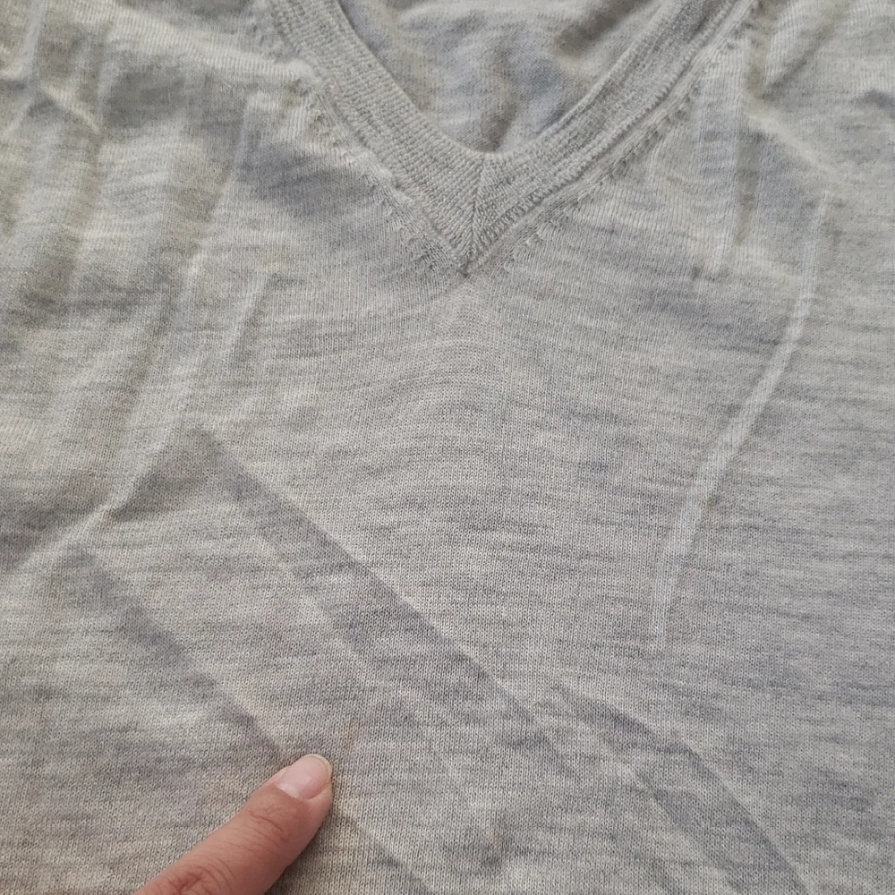 Maison Margiela Men's Gray Cashmere Vneck Sweater Size Large Preppy Designer Lux